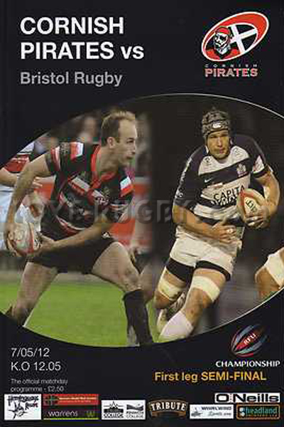 2012 Cornish Pirates v Bristol  Rugby Programme